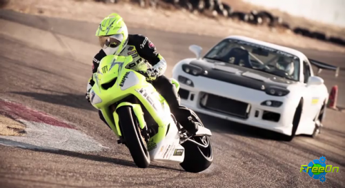 Motorcycle vs Car Drift Battle (  )