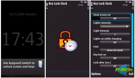 Key Lock Clock 1.01 -     Symbian