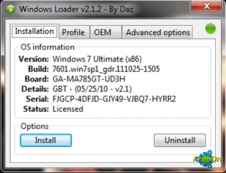 Windows Loader 2.2.2 Final by Daz -  Windows 7/Vista